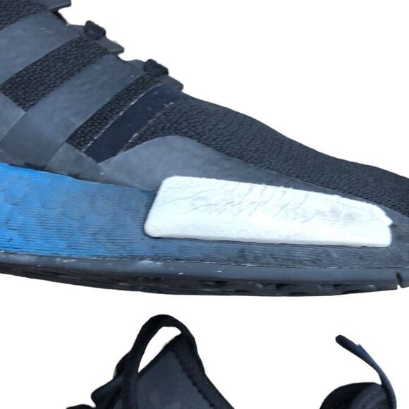 Rare 2020 Adidas NMD R1 Black Metal Grey Lush Blue Size 13 - Picture 16 of 16